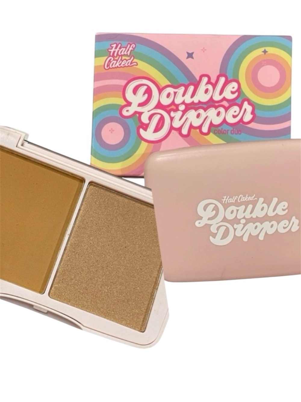 Half Caked Double Dipper Bronzer & Highlighter Duo - Brown